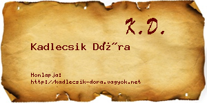 Kadlecsik Dóra névjegykártya