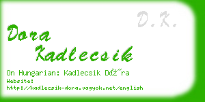 dora kadlecsik business card